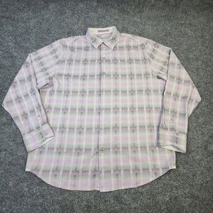 Tommy Bahama Mens Button Up Shirt Large Casual Long Sleeve Silk Blend Flip Cuff